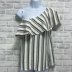 Banana Republic One Shoulder Stripped Top Small